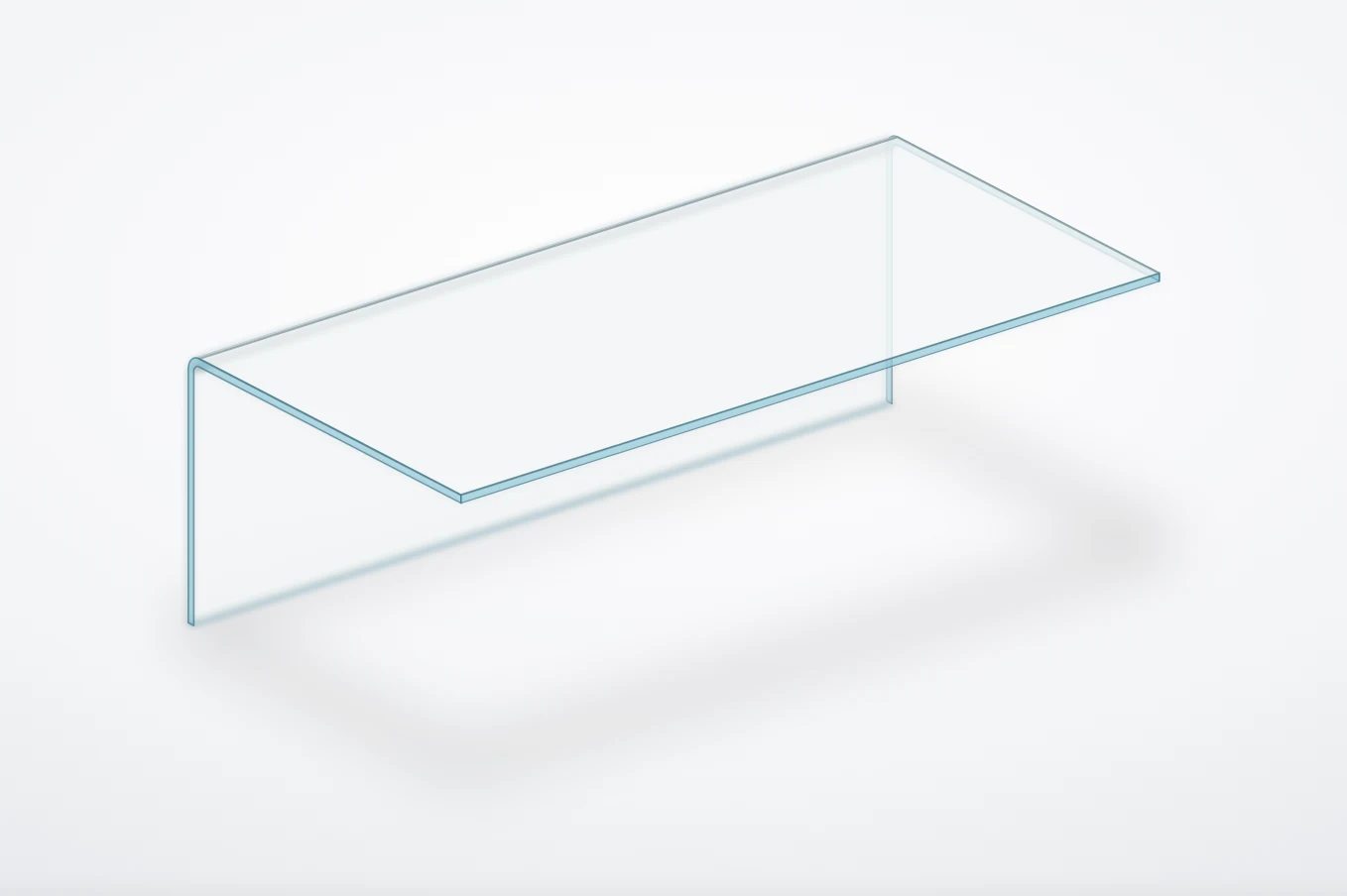 Satinierter Winkel aus PLEXIGLAS® GS in Milchglas-Optik, 90° gekantet