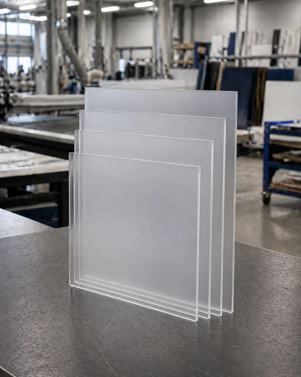 PLEXIGLAS® farblos satiniert – matte Acrylglasplatten mit samtiger Optik