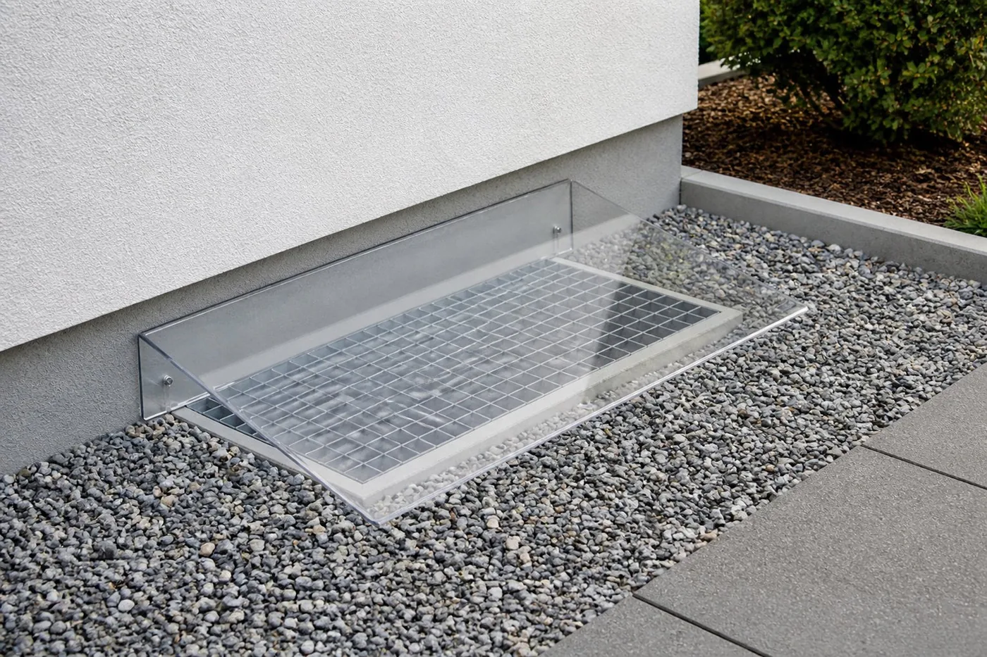 Lichtschachtabdeckung aus PLEXIGLAS® – transparenter Regenschutz für Kellerschächte