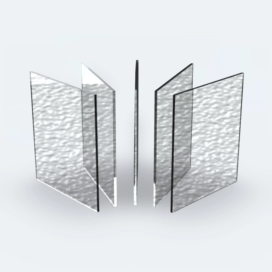 PLEXIGLAS® Textures farblos gekräuselt 0A000 CL – beidseitig gekräuselte Struktur