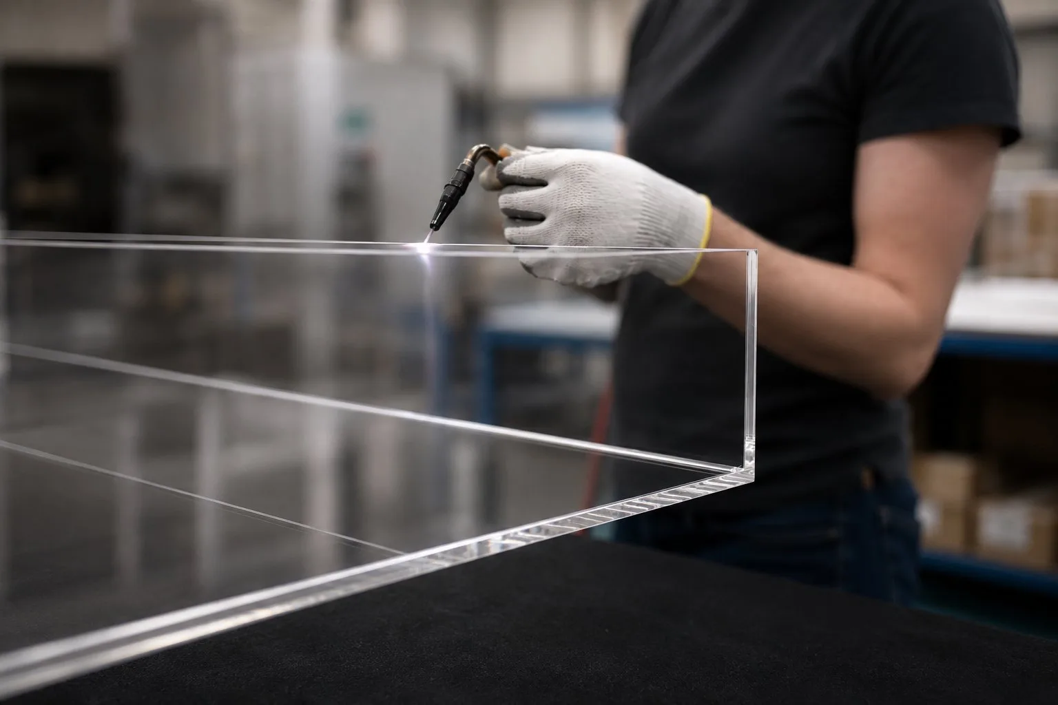 Kantenmattierung & Flammpolitur Kantenmattierung & Flammpolitur — Kantenveredelung bei H&S Kunststofftechnik
