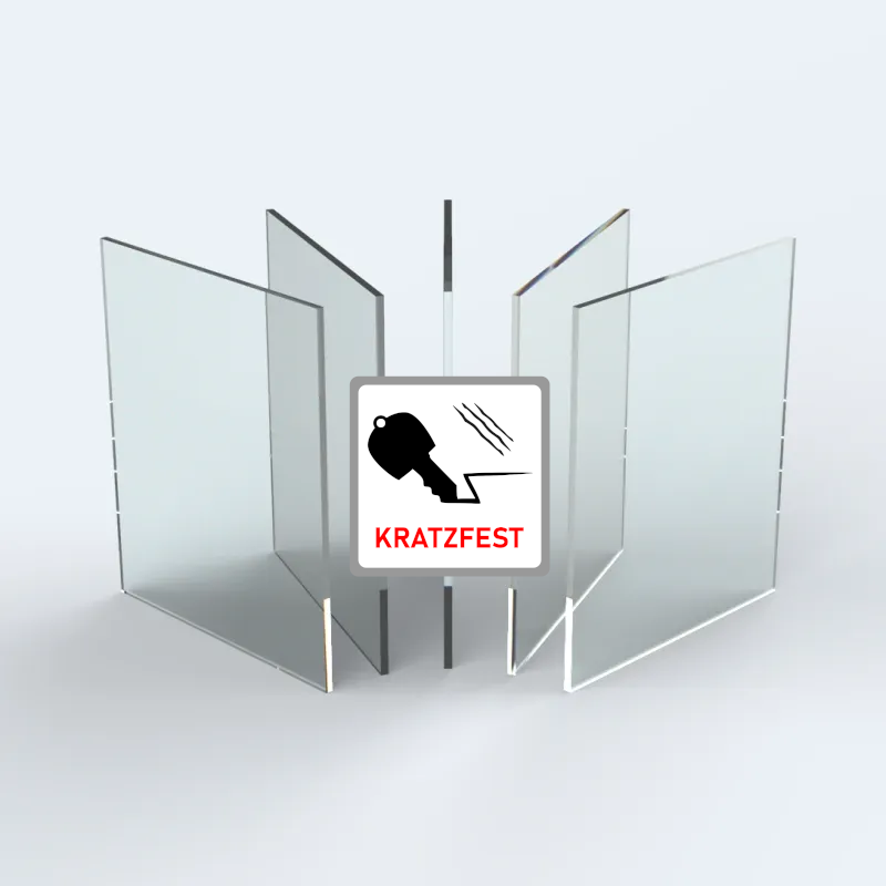 Kratzfest beschichtete Polycarbonat-Scheiben